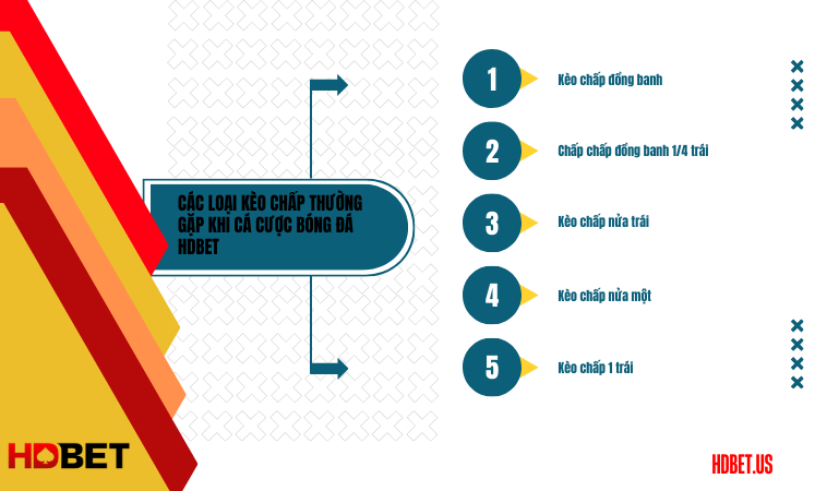 Các loại kèo chấp thường gặp khi cá cược bóng đá HDBet