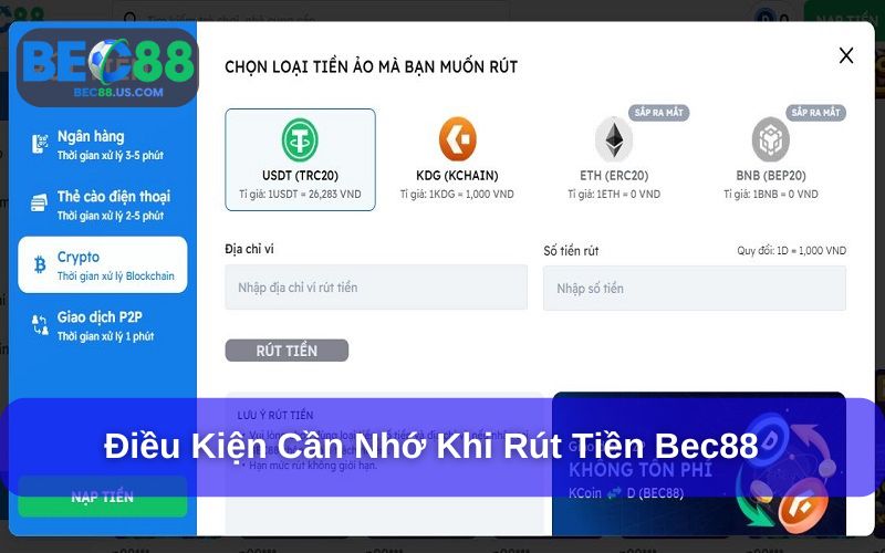 Một số lỗi thường gặp khi Rút Tiền Bec88 và cách xử lý