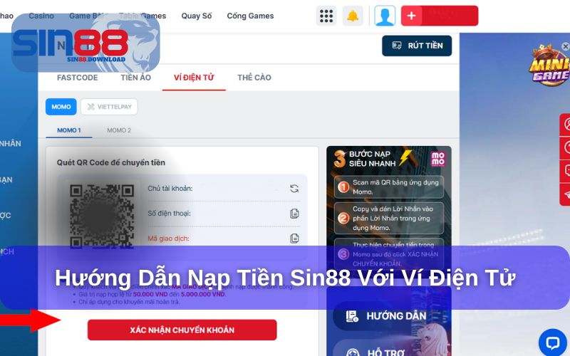 Hướng dẫn nạp tiền với ví điện tử