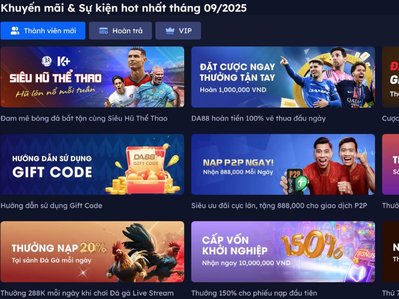 Những khuyến mãi lớn tại nhà cái uy tín